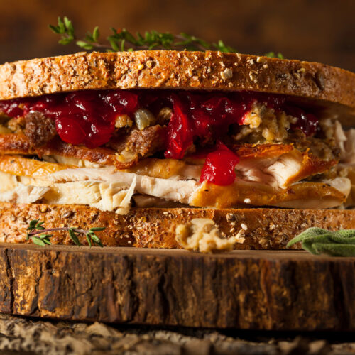 turkey with cranberry sauce